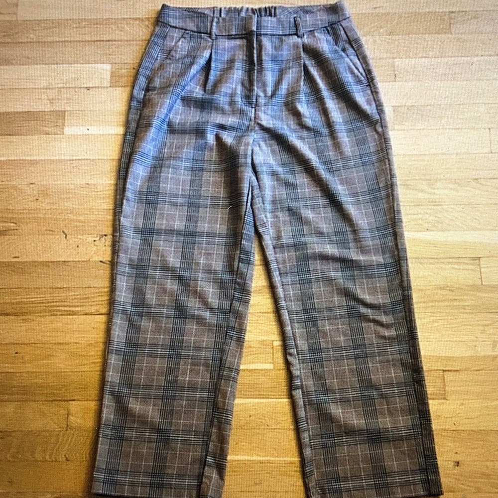 Old Navy Men's Plaid Chinos - Brown and Gray